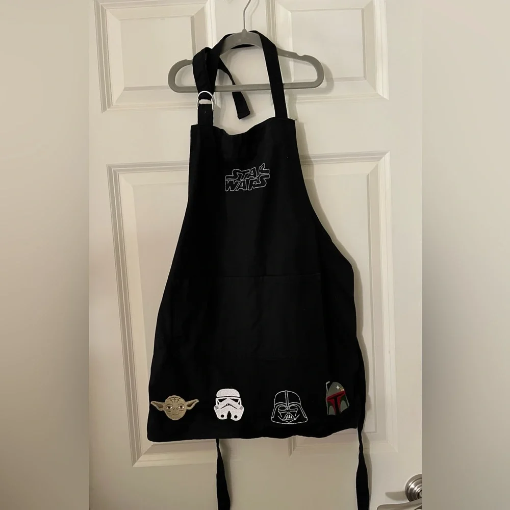 Kids Williams Sonoma Cotton Star Wars Embroidered Black Apron Pocket adjustable